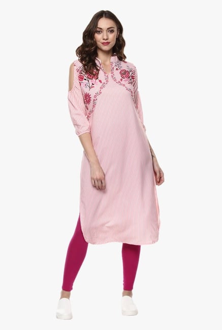 Ziyaa Pink Striped Kurta Ziyaa Pink Striped Kurta