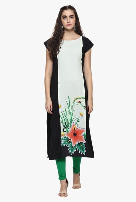 Ziyaa White & Black Printed Kurta Ziyaa White & Black Printed Kurta
