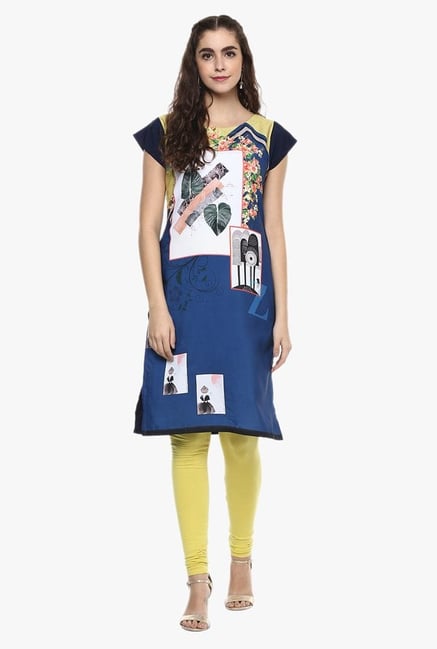 Ziyaa Blue Printed Kurta Ziyaa Blue Printed Kurta