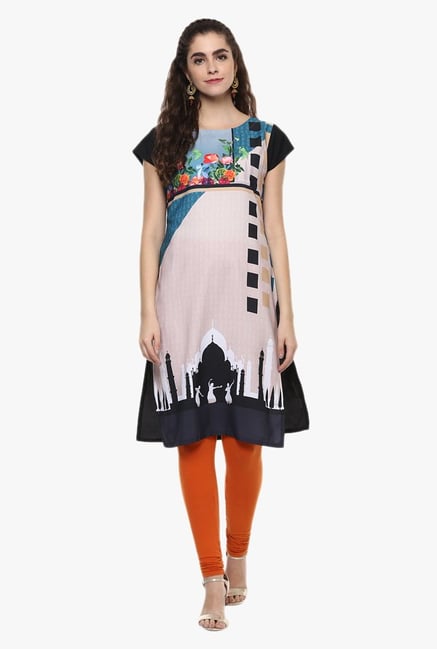 Ziyaa Multicolor Printed Kurta Ziyaa Multicolor Printed Kurta
