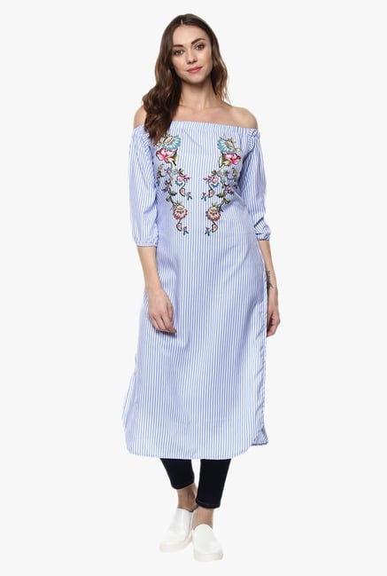 Ziyaa Blue Striped Kurta Ziyaa Blue Striped Kurta