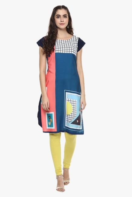 Ziyaa Blue Printed Kurta Ziyaa Blue Printed Kurta