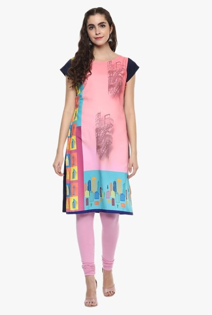 Ziyaa Peach Printed Kurta Ziyaa Peach Printed Kurta