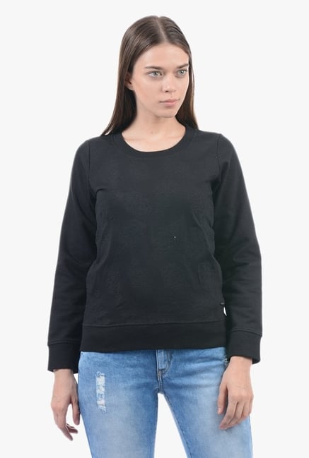 Pepe Jeans Black Self Print Sweatshirt Pepe Jeans Black Self Print Sweatshirt