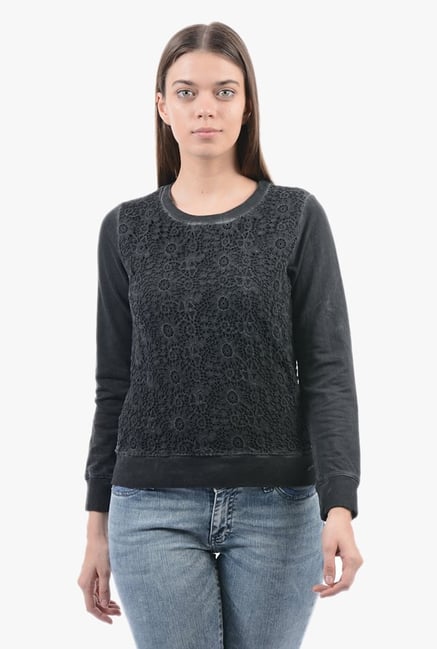 Pepe Jeans Grey Lace Sweatshirt Pepe Jeans Grey Lace Sweatshirt