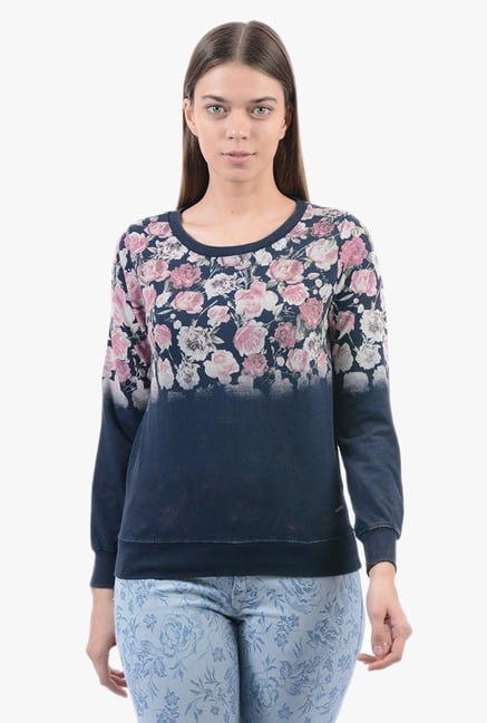 Pepe Jeans Navy Floral Print Sweatshirt Pepe Jeans Navy Floral Print Sweatshirt