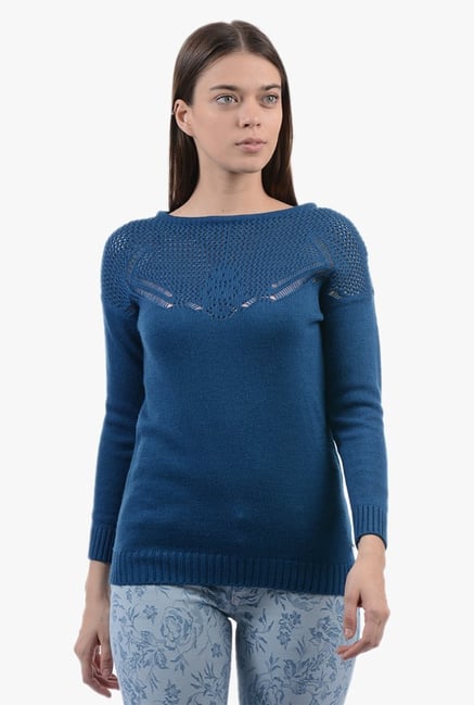 Pepe Jeans Blue Crochet Sweater Pepe Jeans Blue Crochet Sweater