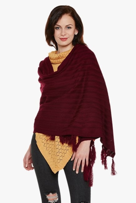Cayman Maroon Acrylic Wool Stole Cayman Maroon Acrylic Wool Stole