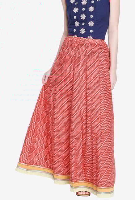 Globus Red Striped Maxi Skirt Globus Red Striped Maxi Skirt