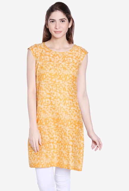 Globus Yellow Printed Kurti Globus Yellow Printed Kurti
