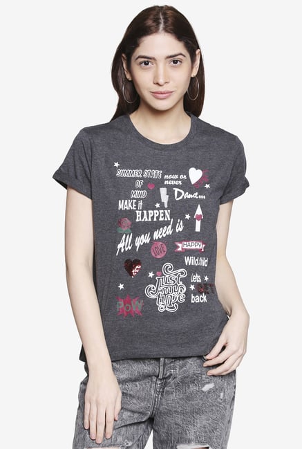 Globus Grey Graphic Print T-Shirt Globus Grey Graphic Print T-Shirt