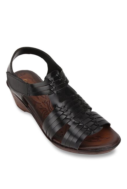 Catwalk Black Ankle Strap Wedges Catwalk Black Ankle Strap Wedges
