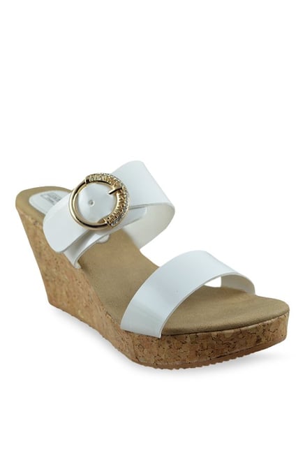 Leatherwood1 White Wedge Heeled Sandals Leatherwood1 White Wedge Heeled Sandals