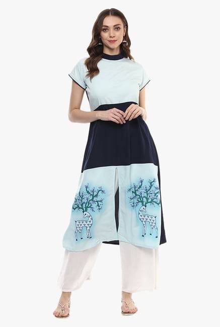 Ziyaa Blue Printed Kurta Ziyaa Blue Printed Kurta