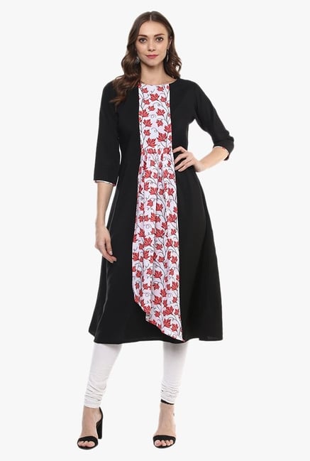 Ziyaa Black & White Printed Kurta Ziyaa Black & White Printed Kurta