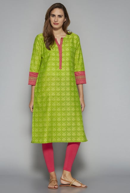 Utsa by Westside Lime Green Kurta Utsa by Westside Lime Green Kurta