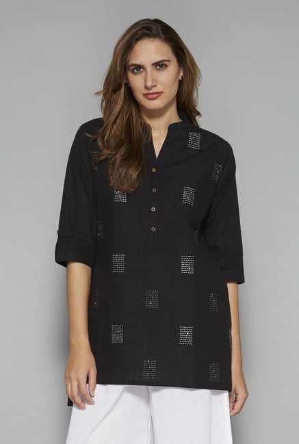 Utsa by Westside Black Pure Cotton Kurti Utsa by Westside Black Pure Cotton Kurti