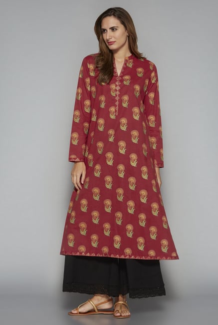 Utsa by Westside Red Pure Cotton Kurta Utsa by Westside Red Pure Cotton Kurta