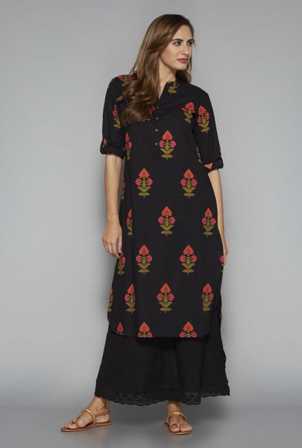 Utsa by Westside Black Pure Cotton Kurta Utsa by Westside Black Pure Cotton Kurta