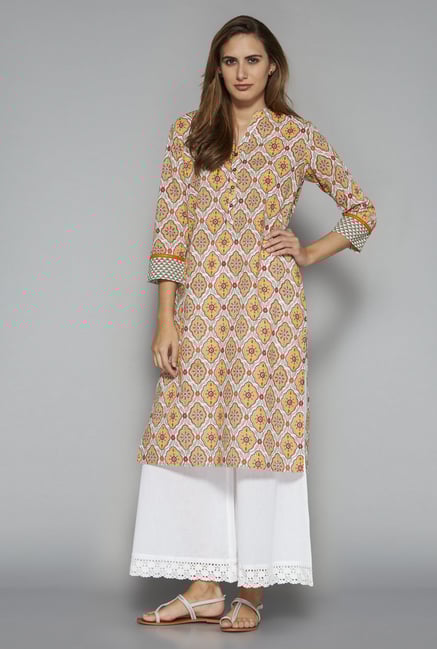 Utsa by Westside Yellow Pure Cotton Kurta Utsa by Westside Yellow Pure Cotton Kurta