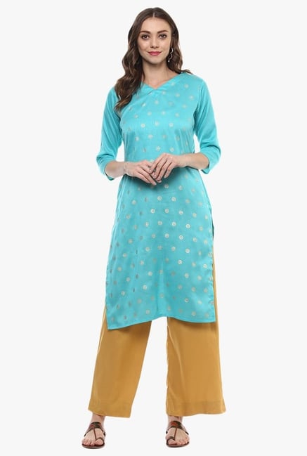 Ziyaa Turquoise Printed Kurta Ziyaa Turquoise Printed Kurta