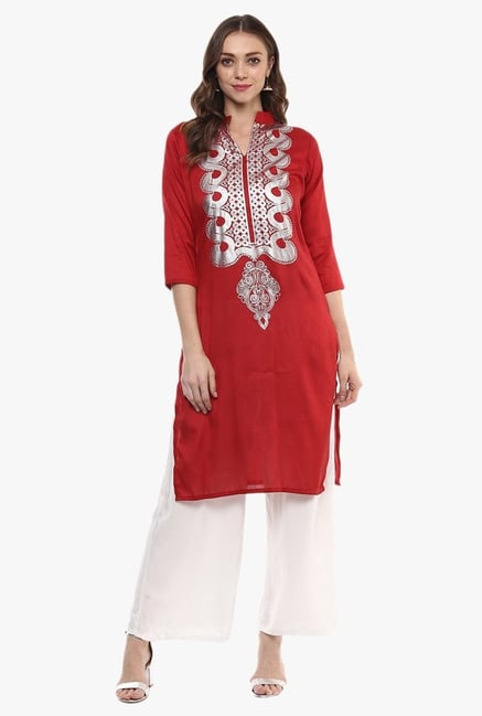 Ziyaa Red Printed Kurta Ziyaa Red Printed Kurta