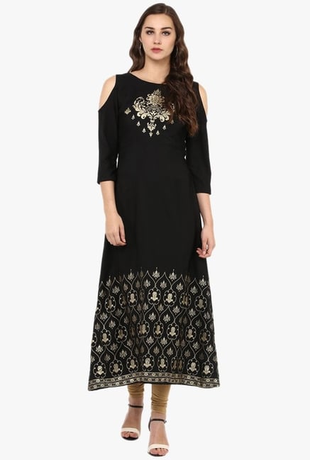 Ziyaa Black Printed Kurta Ziyaa Black Printed Kurta