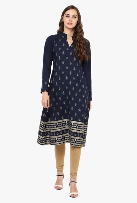 Ziyaa Navy Printed Kurta Ziyaa Navy Printed Kurta