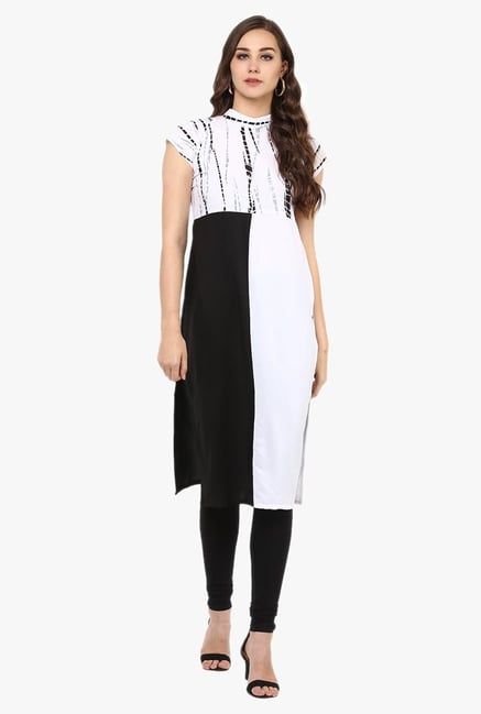 Ziyaa White & Black Printed Kurta Ziyaa White & Black Printed Kurta