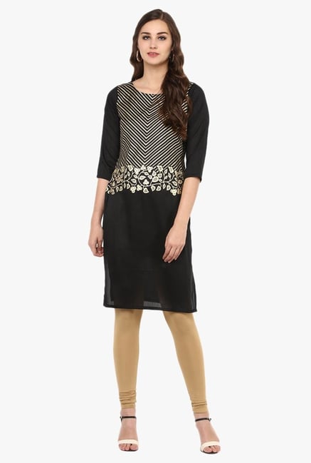 Ziyaa Black Printed Kurta Ziyaa Black Printed Kurta