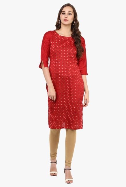 Ziyaa Red Printed Kurta Ziyaa Red Printed Kurta