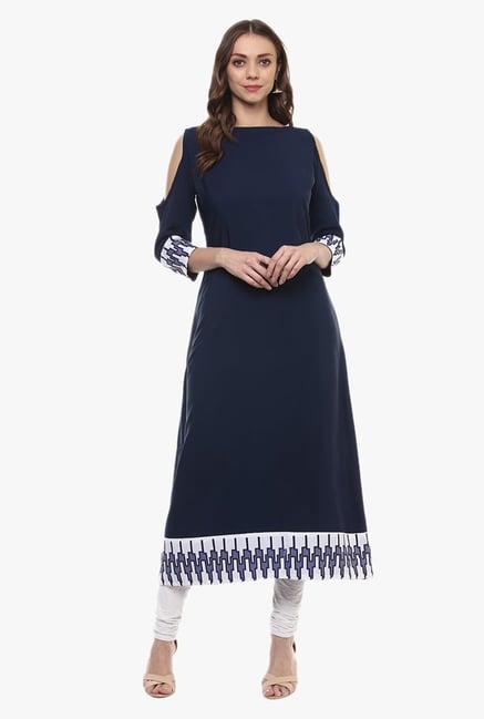 Ziyaa Navy Crepe Kurta Ziyaa Navy Crepe Kurta