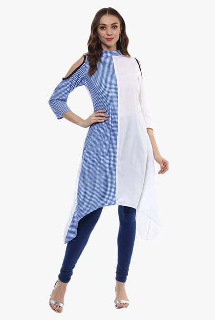 Ziyaa Blue & White Checks Kurta Ziyaa Blue & White Checks Kurta