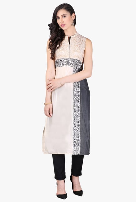 Aurelia Cream Printed Cotton Kurta Aurelia Cream Printed Cotton Kurta
