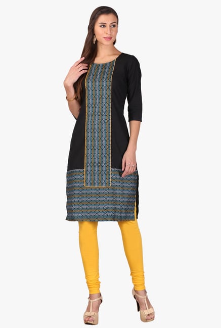 Aurelia Black Printed Cotton Kurta Aurelia Black Printed Cotton Kurta