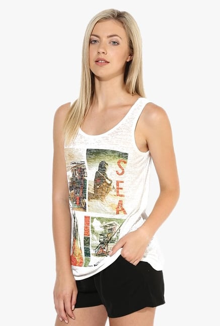 Only White Printed Tank Top Only White Printed Tank Top