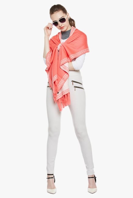 Cayman Coral Printed Acrylic Wool Reversible Stole Cayman Coral Printed Acrylic Wool Reversible Stole