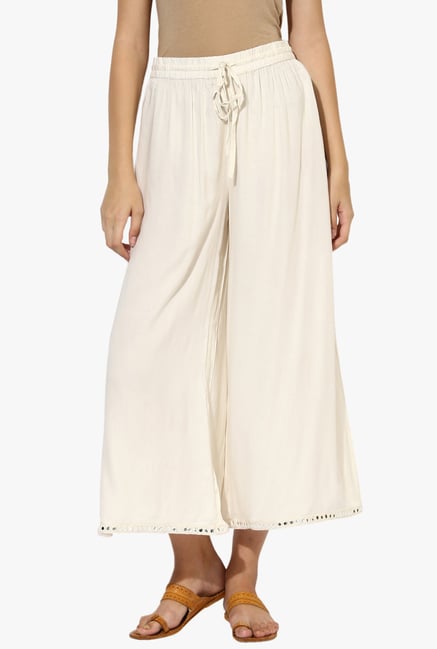 Juniper Off White Rayon Palazzo Juniper Off White Rayon Palazzo