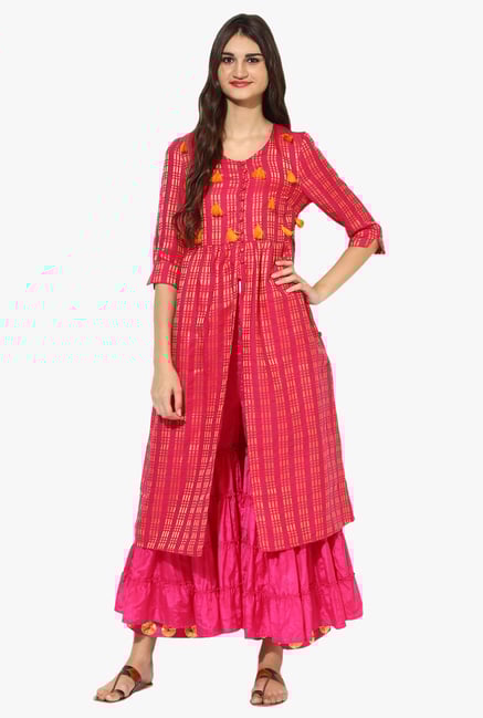 Juniper Pink Silk Sharara Juniper Pink Silk Sharara