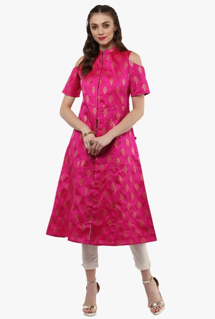 Juniper Pink Printed Satin Kurta Juniper Pink Printed Satin Kurta