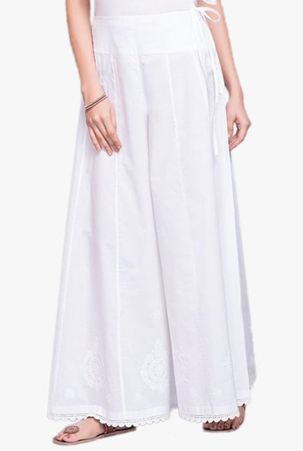 Fabindia White Embroidered Palazzo Fabindia White Embroidered Palazzo