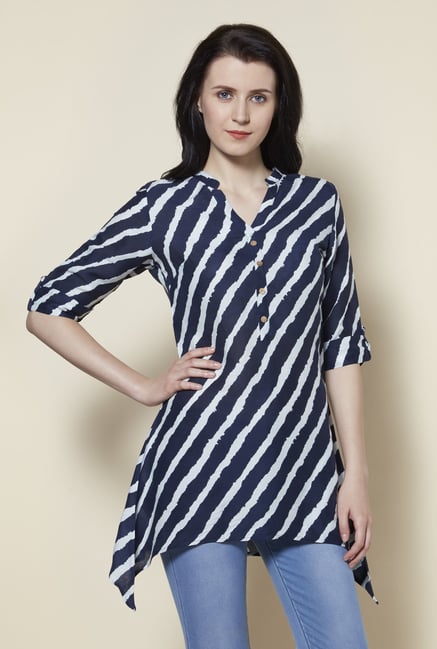 Zudio Blue Slim Fit Kurti Zudio Blue Slim Fit Kurti
