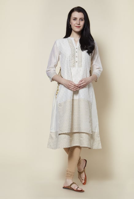 Zudio Off White Layered Kurta Zudio Off White Layered Kurta
