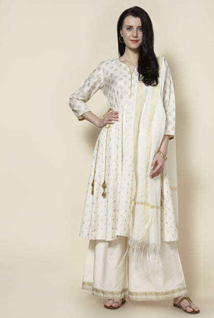Zudio Off White Ethnic Set Zudio Off White Ethnic Set