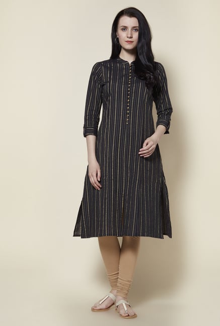 Zudio Black Pure Cotton Kurta Zudio Black Pure Cotton Kurta