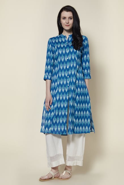 Zudio Blue Pure Cotton Kurta Zudio Blue Pure Cotton Kurta