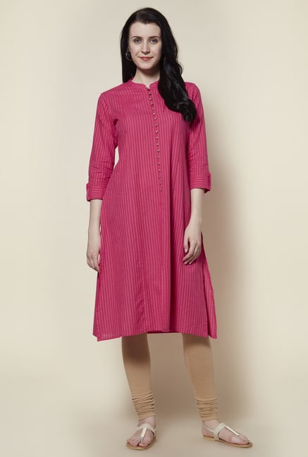 Zudio Fuchsia Pure Cotton Kurta Zudio Fuchsia Pure Cotton Kurta