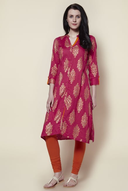 Zudio Fuchsia Kurta Zudio Fuchsia Kurta