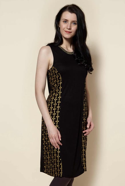 Zudio Black Slim Fit Kurta Zudio Black Slim Fit Kurta