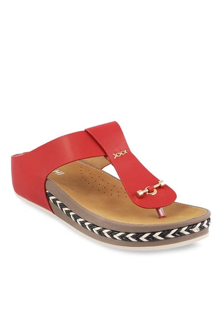 Mochi Red T-Strap Wedges Mochi Red T-Strap Wedges